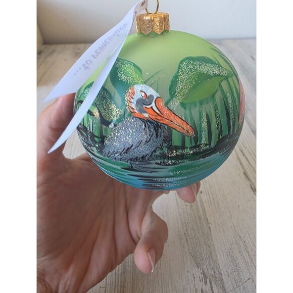 bird flamingo glitter ball ornament remember Xmas Poland tree unique - Picture 6 of 9